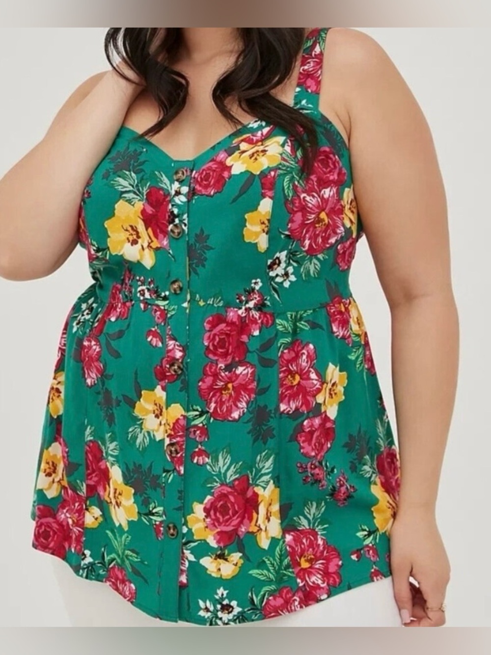torrid - Green Floral Fit & Flare Top - Size 2X - NWT